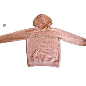 Y2K Champion Soft Pink Hoodie With Front Pocket And Soft Fleece Girls Size Med